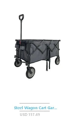 Utility Wagon Heavy Duty Folding Cart 330lbs Capacity All-Terrain Transport Black