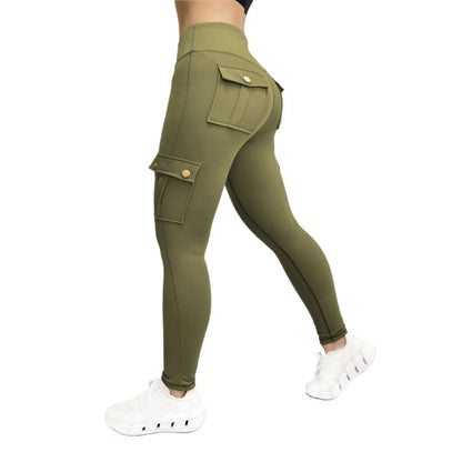 Pockets Gym Leggings Women High Waist Fashion Fitness Pants Skinny Stretch Outdoors Comfortable Sport  Leggings