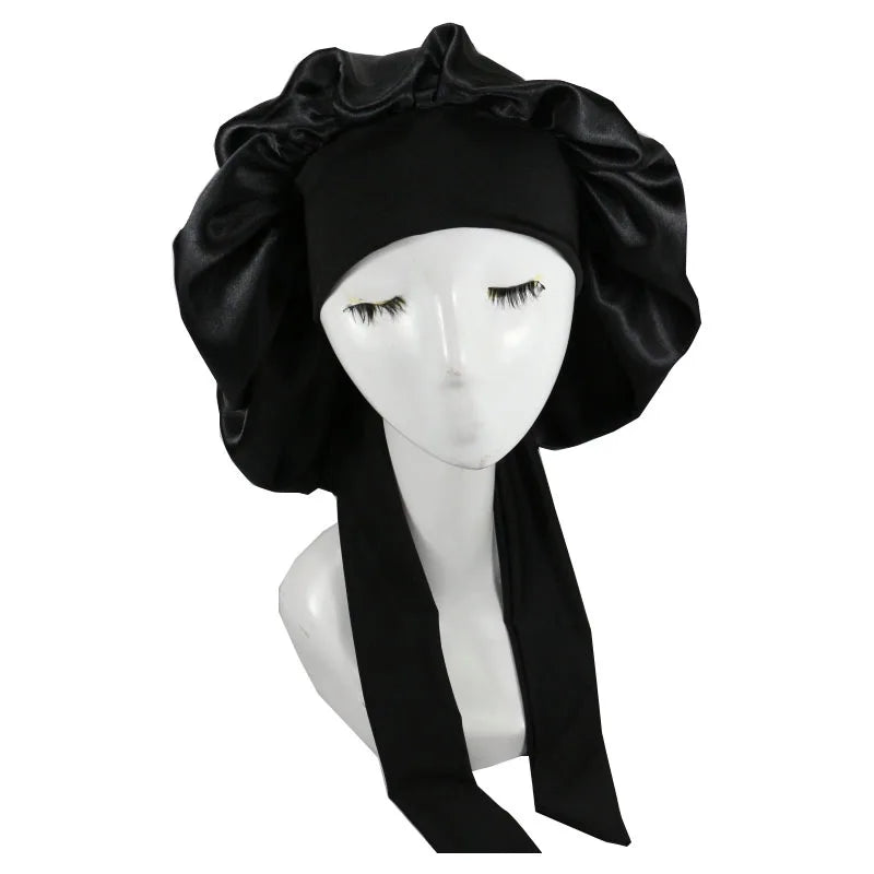 Women Satin Night Sleep Cap Hair Care Bonnet