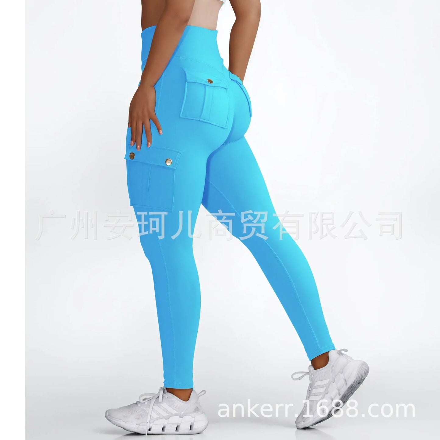 Pockets Gym Leggings Women High Waist Fashion Fitness Pants Skinny Stretch Outdoors Comfortable Sport  Leggings