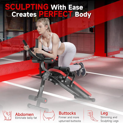 Ab Machine, Ab Workout Equipment Machine For Stomach Workout Foldable Abdominal Trainer For Home Gym Adjustable Ab