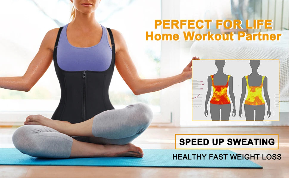 Waist Trainer Vest Slimming Corset for Weight Loss Body Shaper Sauna Suit Compression Shirt Belly Girdle Tops Shapewear