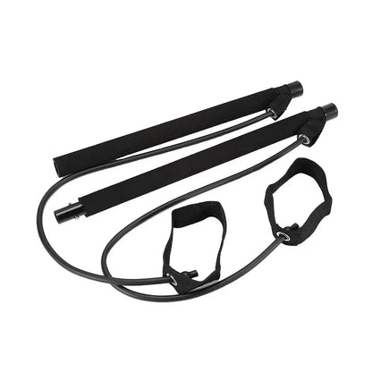 Portable Pilates Tensioner Kit With Latex Resistance Band, Exercise Fitness Equipment With Portable Storage Bag