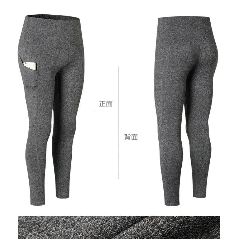 High Waist Legging Pockets Fitness Bottoms Running Sweatpants for Women Quick-Dry Sport Trousers Workout Yoga Pants 2023 NEW