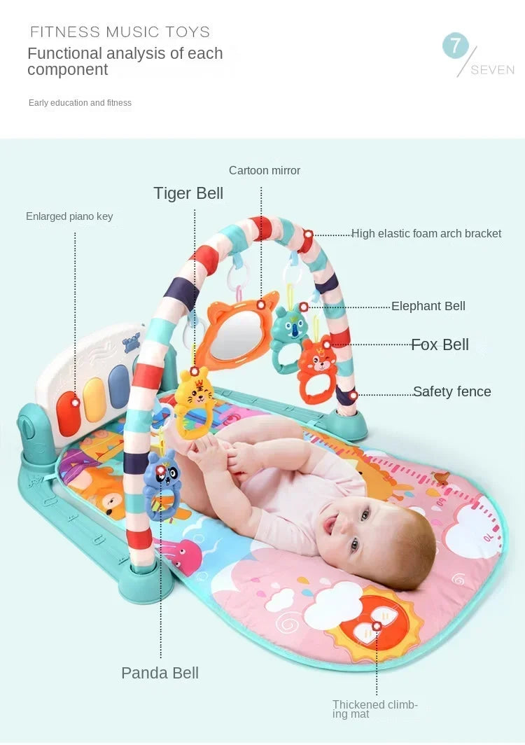 Baby Toy Interest Cultivation Fitness Stand Music Pedal Piano Cultivation Rhythm Sense 0-1 Year Old Newborn Baby Piano Game Pad