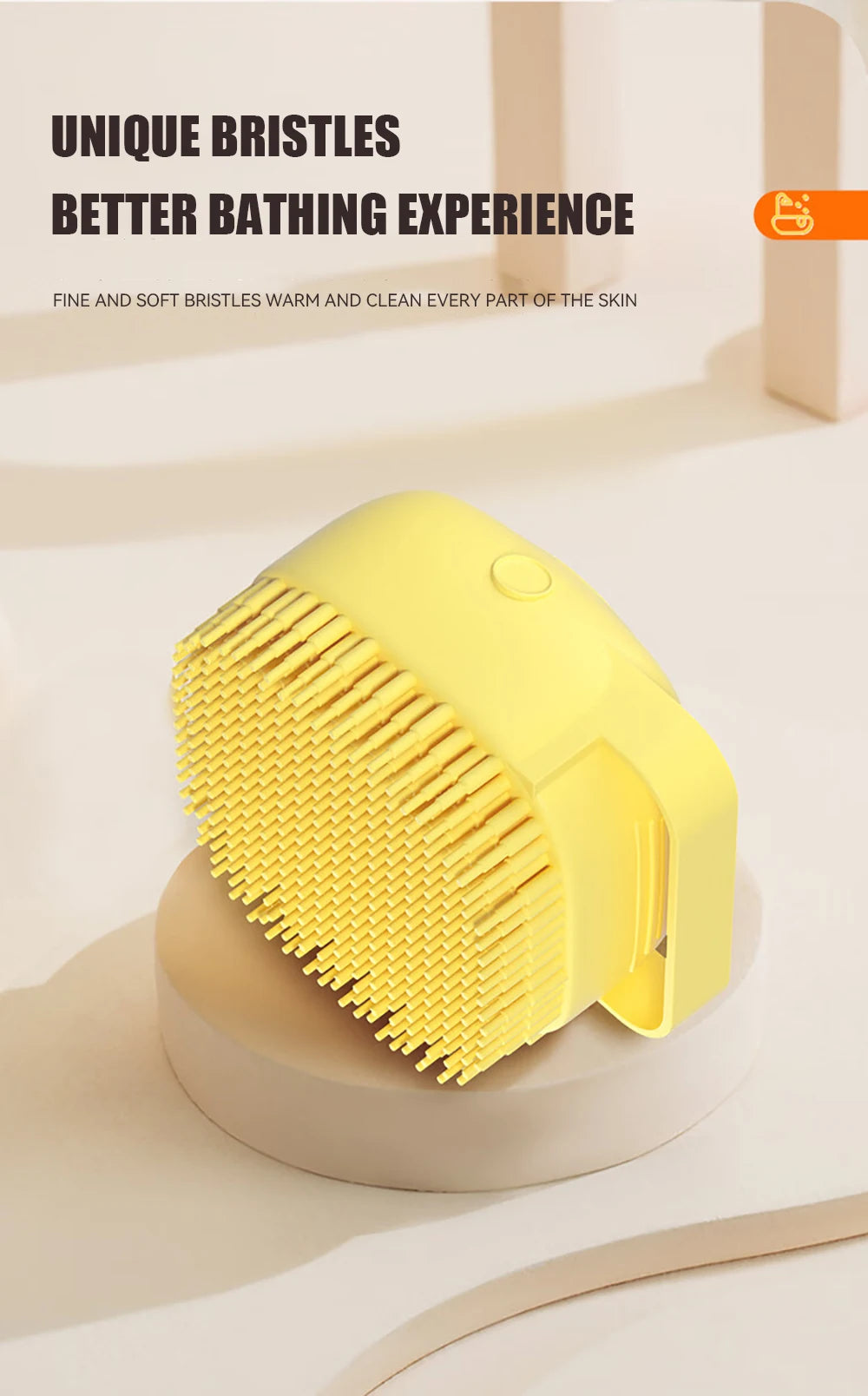 Pet Massage Brush Shampoo Dispenser