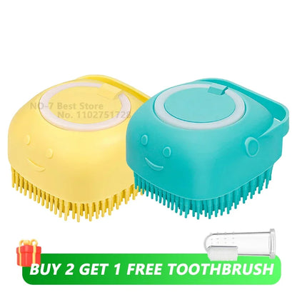 Pet Massage Brush Shampoo Dispenser