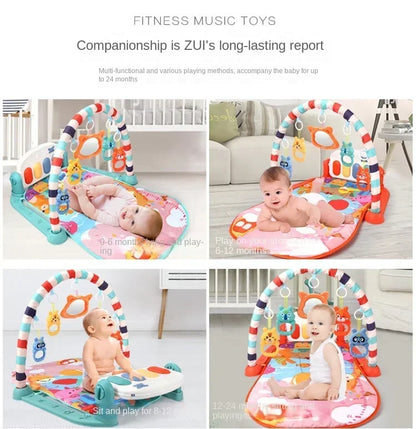 Baby Toy Interest Cultivation Fitness Stand Music Pedal Piano Cultivation Rhythm Sense 0-1 Year Old Newborn Baby Piano Game Pad