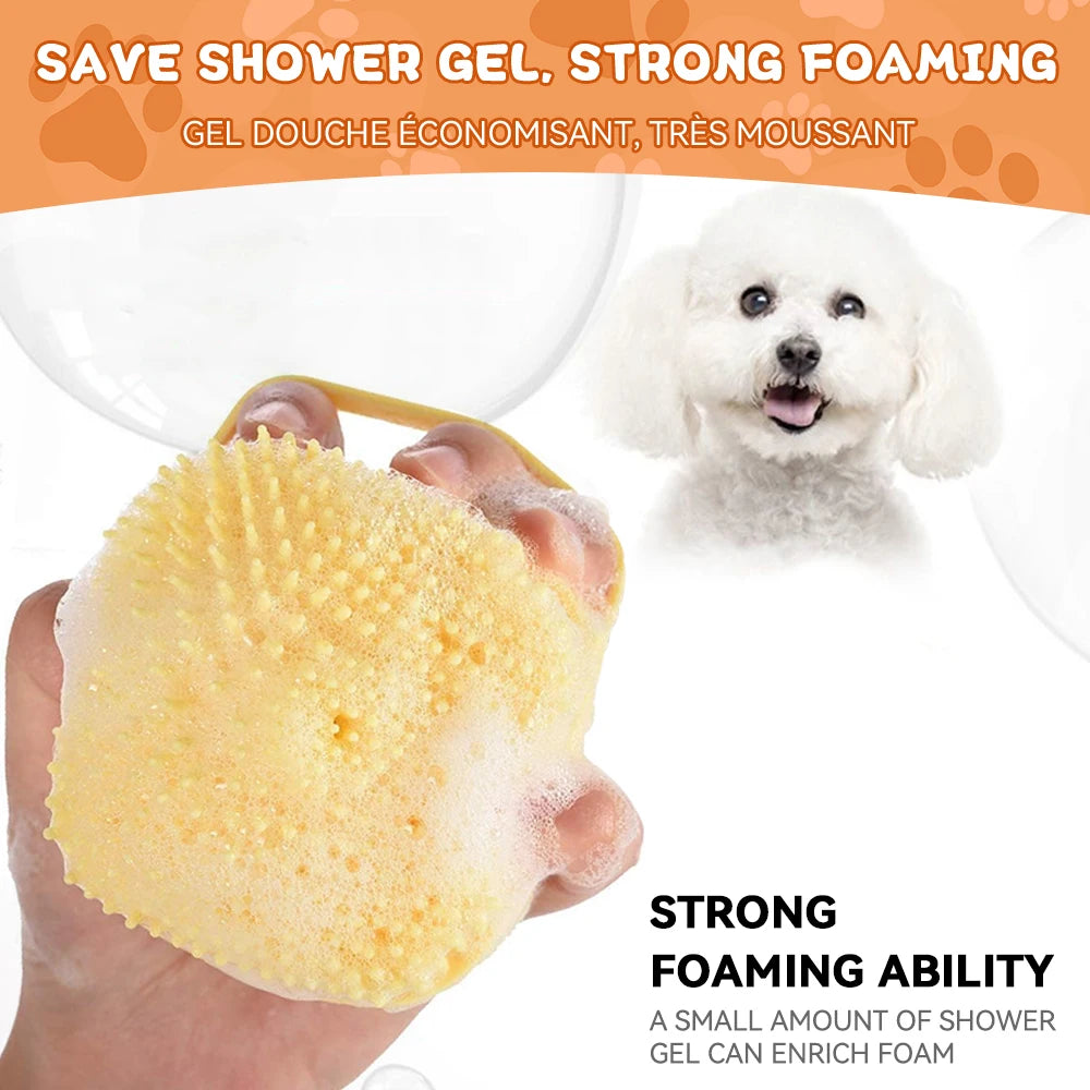 Pet Massage Brush Shampoo Dispenser