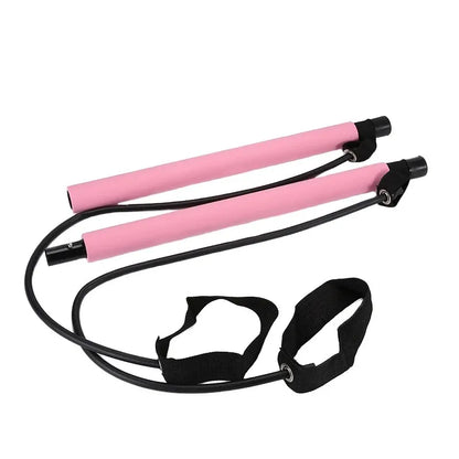 Portable Pilates Tensioner Kit With Latex Resistance Band, Exercise Fitness Equipment With Portable Storage Bag