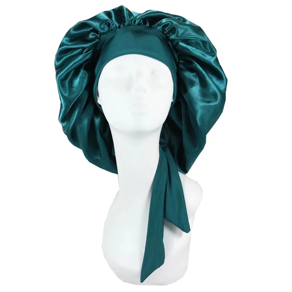 Women Satin Night Sleep Cap Hair Care Bonnet