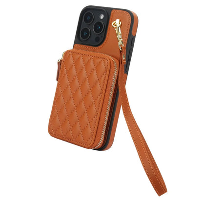 Leather Phone Case for IPhone 16, 15, 14 Plus 13, 12, and 11 Pro Max Crossbody Wrist Strap Zipper Wallet with Card Holder Cover