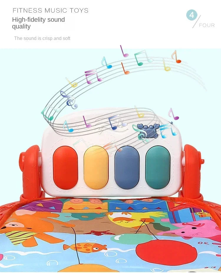 Baby Toy Interest Cultivation Fitness Stand Music Pedal Piano Cultivation Rhythm Sense 0-1 Year Old Newborn Baby Piano Game Pad