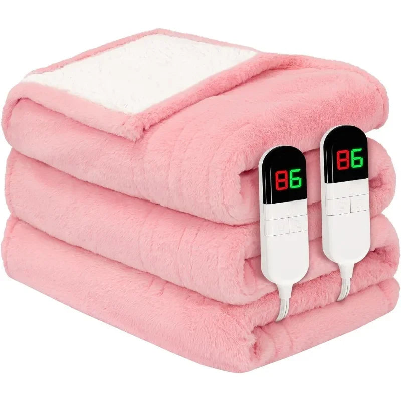 Premium Heated Throw Blanket 50"×60" - Ultra Cosy Soft Electric Blanket with 8 Heating Levels,Plush Fast Heating Faux Fur