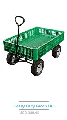 Utility Wagon Heavy Duty Folding Cart 330lbs Capacity All-Terrain Transport Black