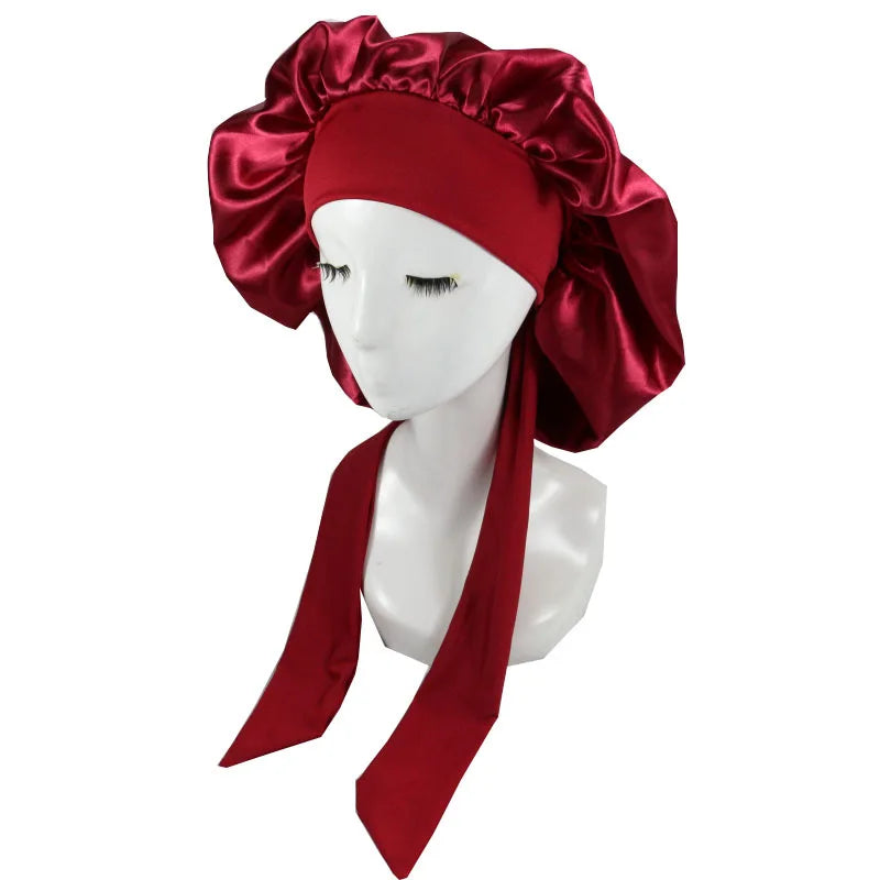 Women Satin Night Sleep Cap Hair Care Bonnet