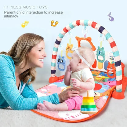 Baby Toy Interest Cultivation Fitness Stand Music Pedal Piano Cultivation Rhythm Sense 0-1 Year Old Newborn Baby Piano Game Pad