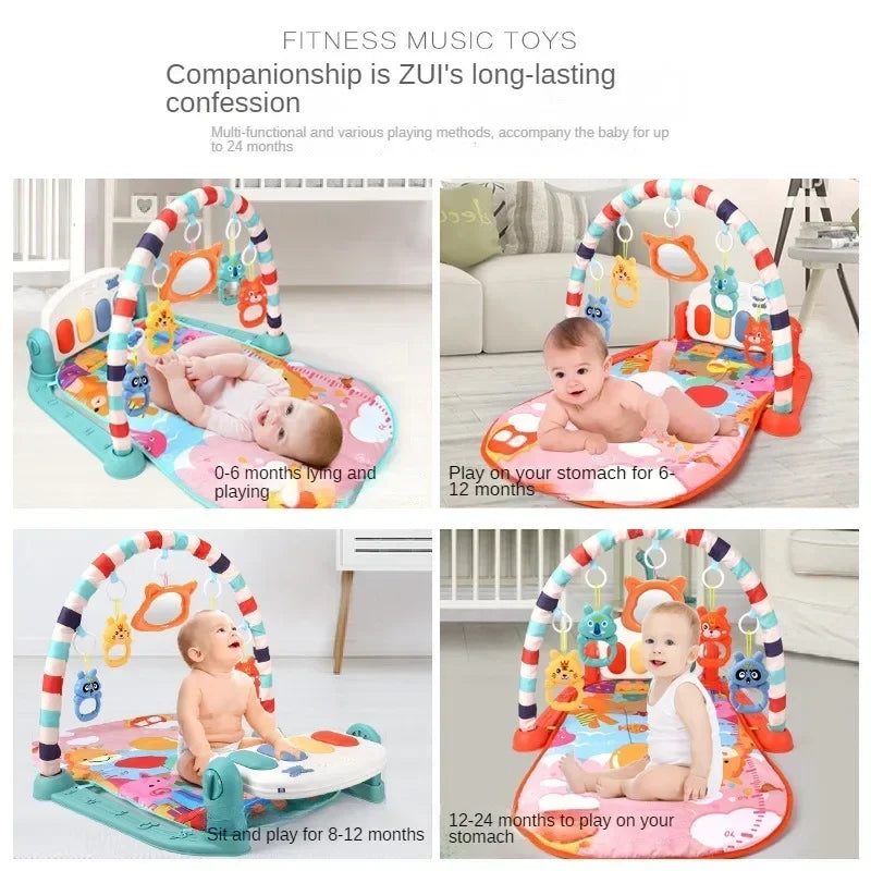 Baby Toy Interest Cultivation Fitness Stand Music Pedal Piano Cultivation Rhythm Sense 0-1 Year Old Newborn Baby Piano Game Pad