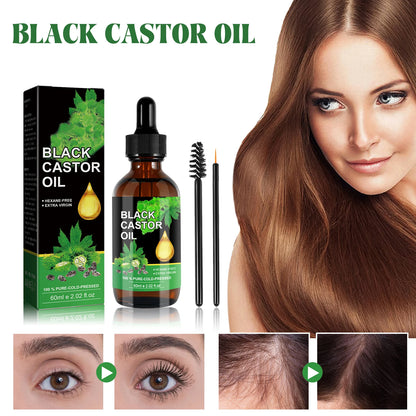 OUHOE Black Castor Oil For Hair healthy,Improves Elasticity And Shine