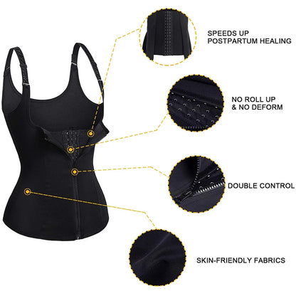 Waist Trainer Vest Slimming Corset for Weight Loss Body Shaper Sauna Suit Compression Shirt Belly Girdle Tops Shapewear