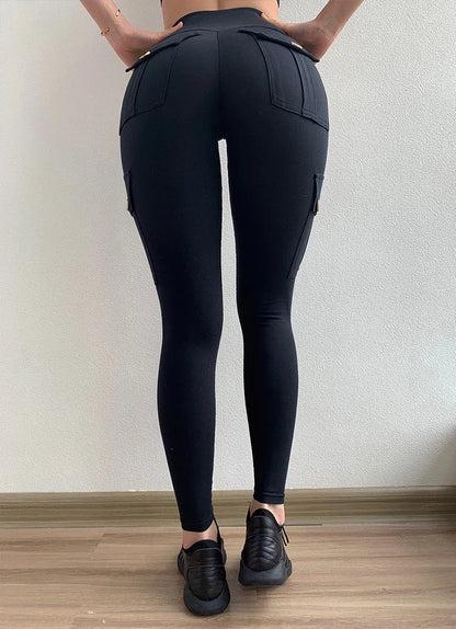 Pockets Gym Leggings Women High Waist Fashion Fitness Pants Skinny Stretch Outdoors Comfortable Sport  Leggings