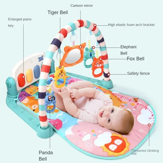 Baby Toy Interest Cultivation Fitness Stand Music Pedal Piano Cultivation Rhythm Sense 0-1 Year Old Newborn Baby Piano Game Pad