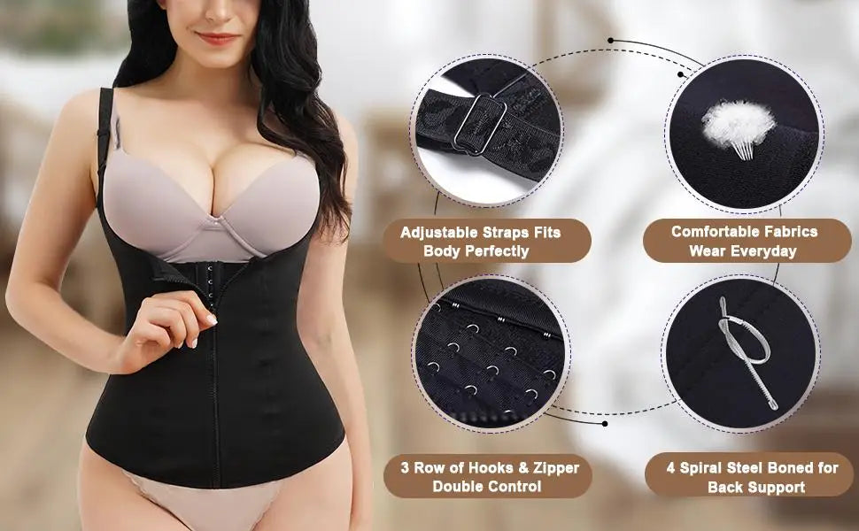 Waist Trainer Vest Slimming Corset for Weight Loss Body Shaper Sauna Suit Compression Shirt Belly Girdle Tops Shapewear