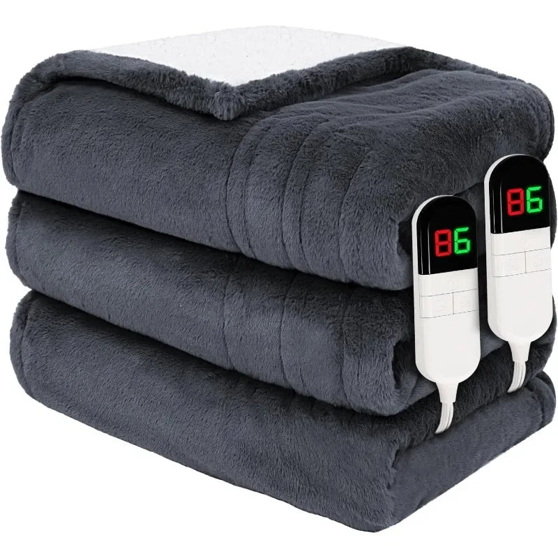 Premium Heated Throw Blanket 50"×60" - Ultra Cosy Soft Electric Blanket with 8 Heating Levels,Plush Fast Heating Faux Fur