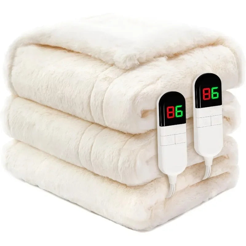 Premium Heated Throw Blanket 50"×60" - Ultra Cosy Soft Electric Blanket with 8 Heating Levels,Plush Fast Heating Faux Fur