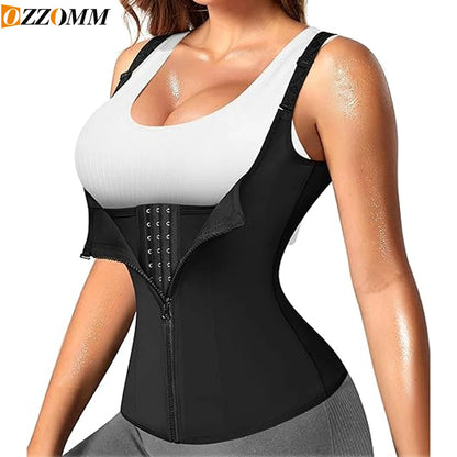 Waist Trainer Vest Slimming Corset for Weight Loss Body Shaper Sauna Suit Compression Shirt Belly Girdle Tops Shapewear