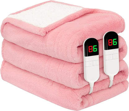 Premium Heated Throw Blanket 50"×60" - Ultra Cosy Soft Electric Blanket with 8 Heating Levels,Plush Fast Heating Faux Fur