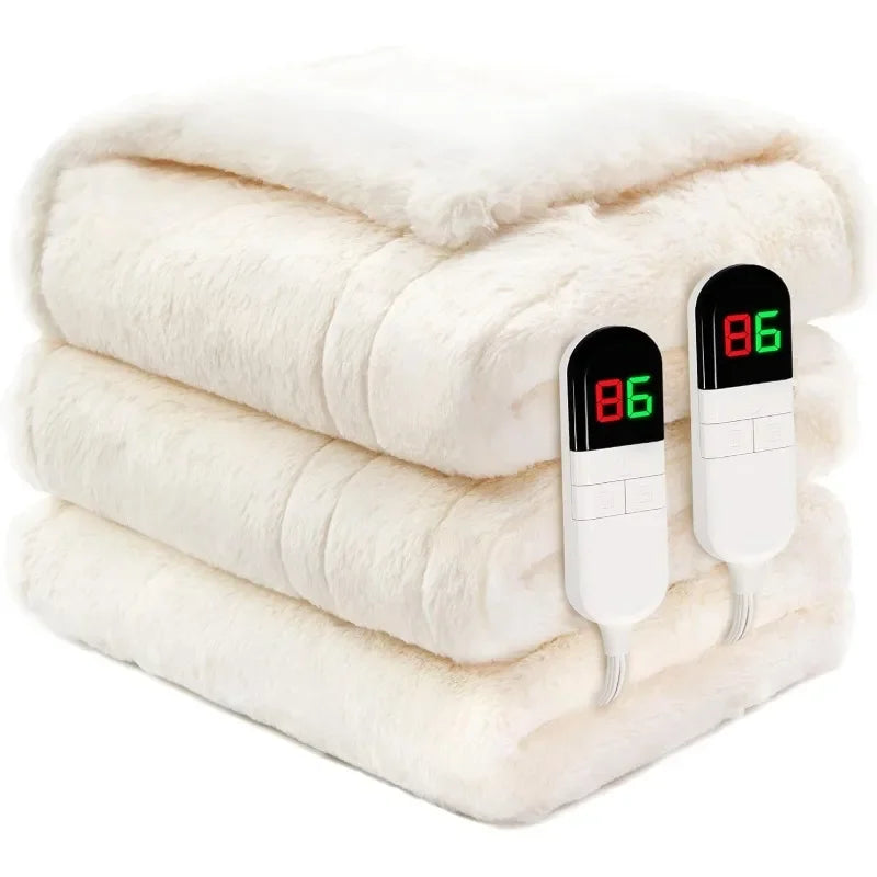 Premium Heated Throw Blanket 50"×60" - Ultra Cosy Soft Electric Blanket with 8 Heating Levels,Plush Fast Heating Faux Fur