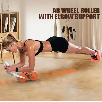 Digital Timed Abs Workout Abdominal Roller Automatic Rebound Abdominal Roller with Elbow Support and Knee Pads