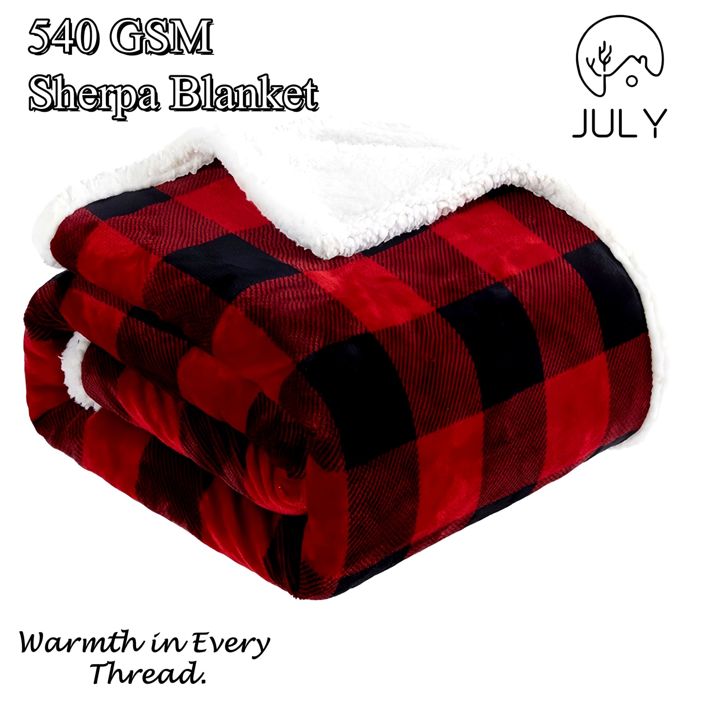 Sherpa Fleece Throw Blanket Twin Size - Thick And Warm Blanket For Winter, Warm Plush Fleece Reversible Blanket For Bed, Sofa, Couch, Camping And Travel