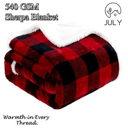 Sherpa Fleece Throw Blanket Twin Size - Thick And Warm Blanket For Winter, Warm Plush Fleece Reversible Blanket For Bed, Sofa, Couch, Camping And Travel