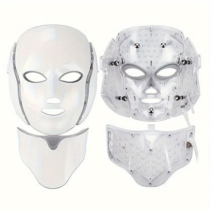 Plug-in LED Seven-color Face Care Face Mask 7-Color LED Face And Neck Care Mask