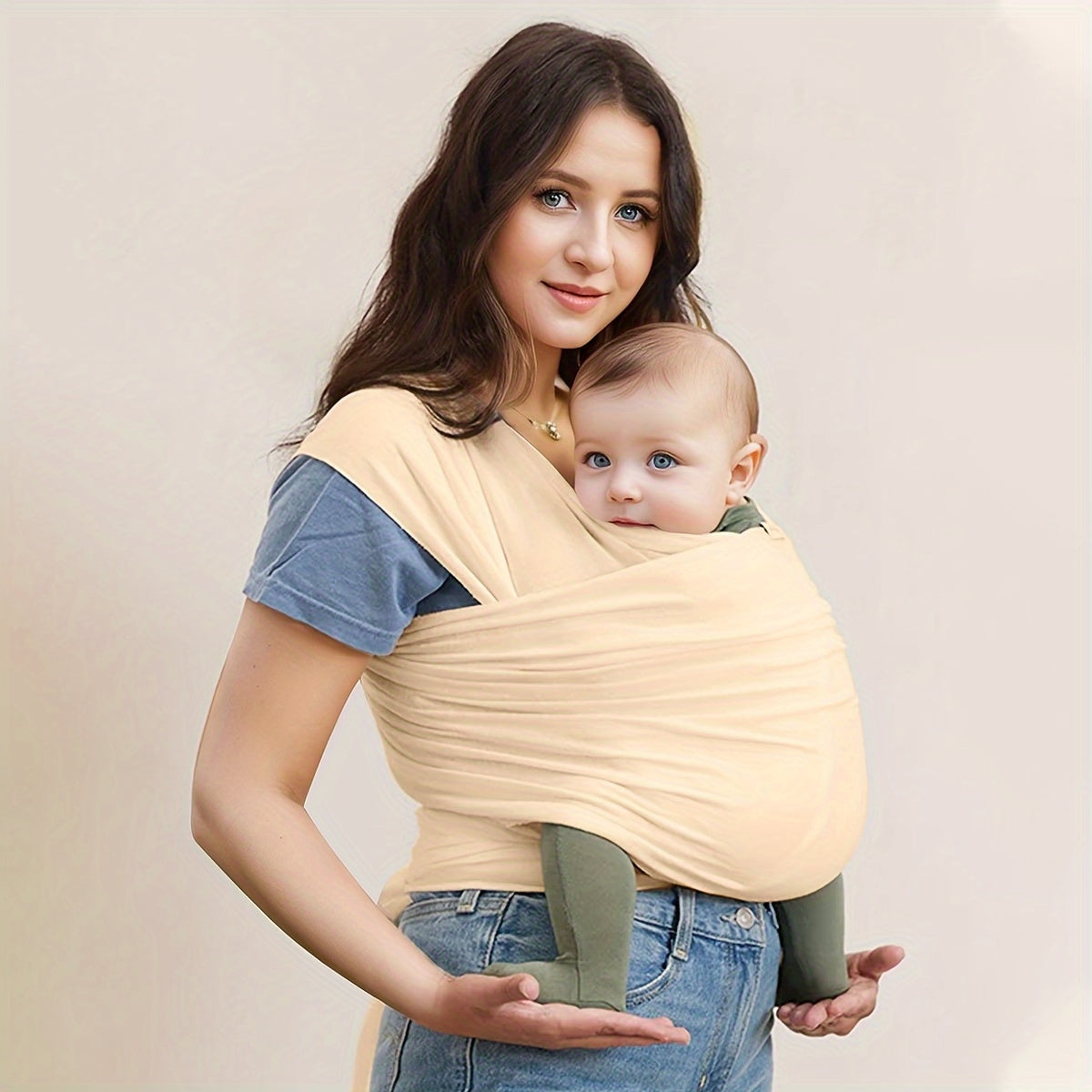 Soft & Lightweight Youngsters Sling - Adjustable, Breathable Hands-Free Carrier for Youngsters and Youngsters - Easy to Clean Polyester in Gray/Ivory, Young Youngsters