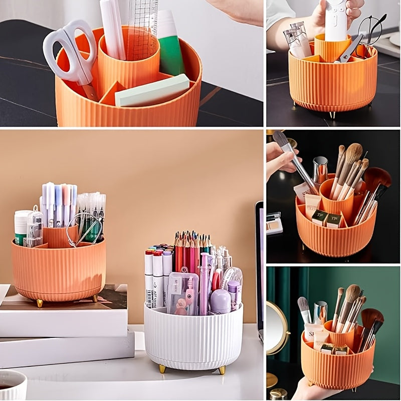 Makeup Brush Storage Box 360° Rotating Pen Holder Cup