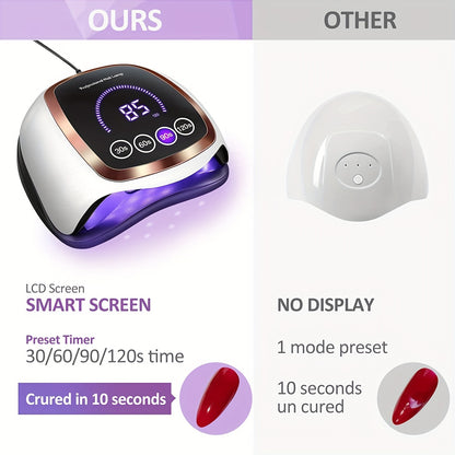 UV LED Nail Lamp, Nail Curing Lamps For Home & Salon, Led Nail Dryer For Gel Polish With Automatic Sensor/4 Timer Setting