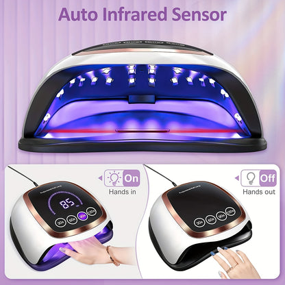 UV LED Nail Lamp, Nail Curing Lamps For Home & Salon, Led Nail Dryer For Gel Polish With Automatic Sensor/4 Timer Setting