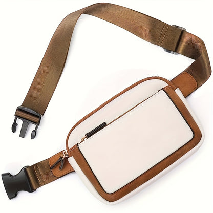 New Outdoor Leisure Fashion Crossbody Bag, Adjustable Shoulder Strap, Portable, PU Leather Waist Bag, Suitable For Outdoor Sports On The Fitness Riding Shoulder Bag