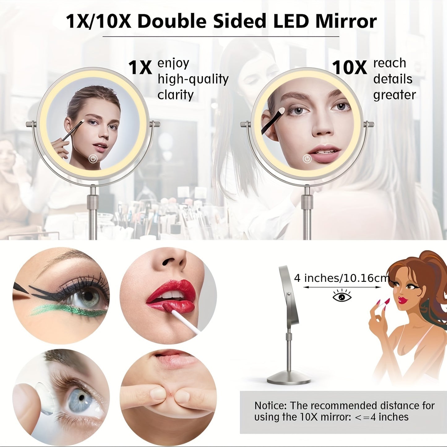 Makeup Mirror With Lights And Magnification