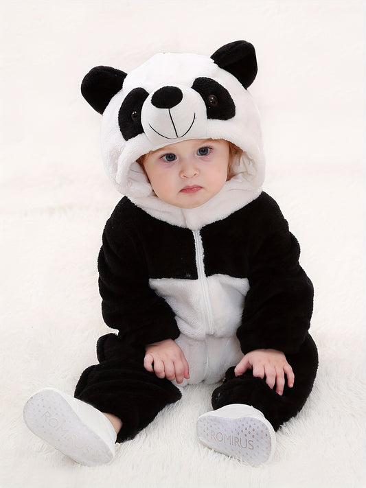 Super Cute Animal Style Bodysuit - Baby's Winter Autumn Warm Hooded Romper For Party Performance