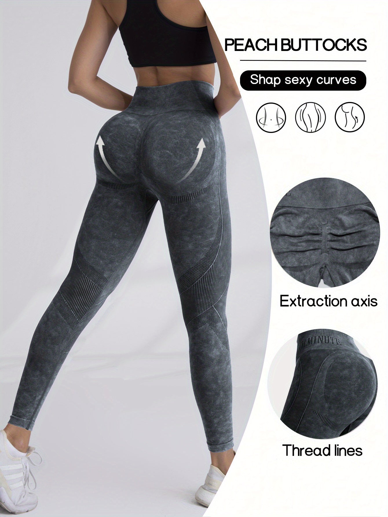 3pcs Seamless Women's Yoga Leggings - Quick-Dry, High-Waist, Butt-Lifting Activewear with Letter Detail