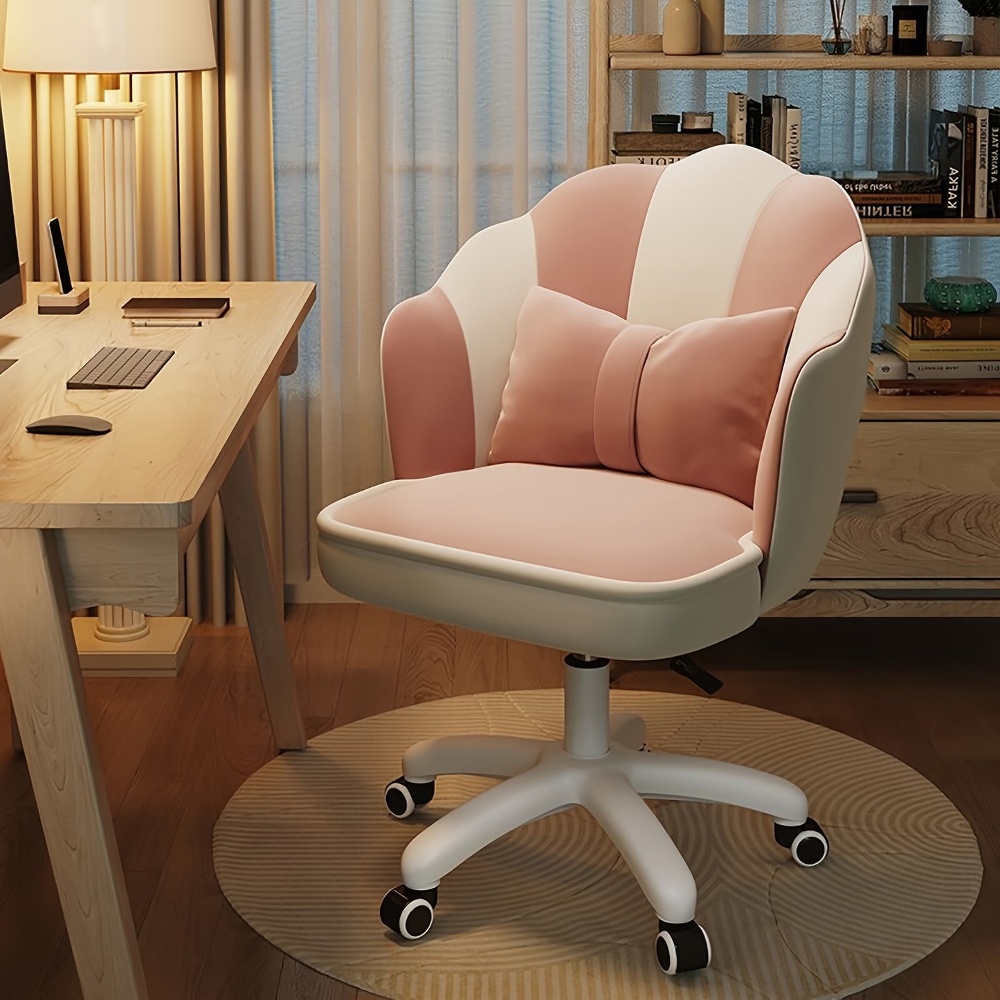 XUEGW Adjustable Height Office Chair in Chic Pink