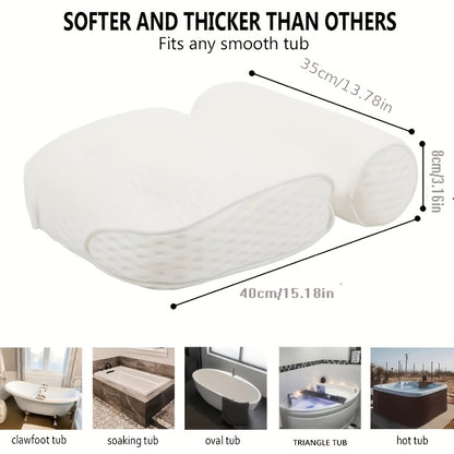 Luxurious Spa Bath Pillow with Anti-Slip Suction Cups