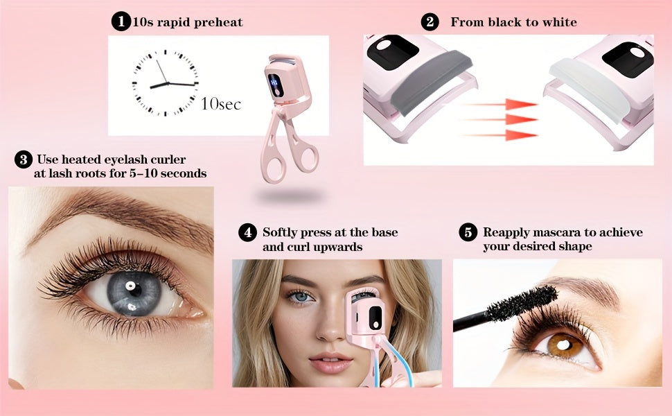 Heated Eyelash Curler with 3 Heating Mode